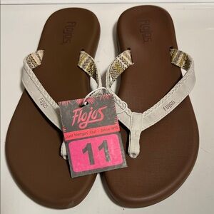 Flojos Tan and Cream Flip Flops